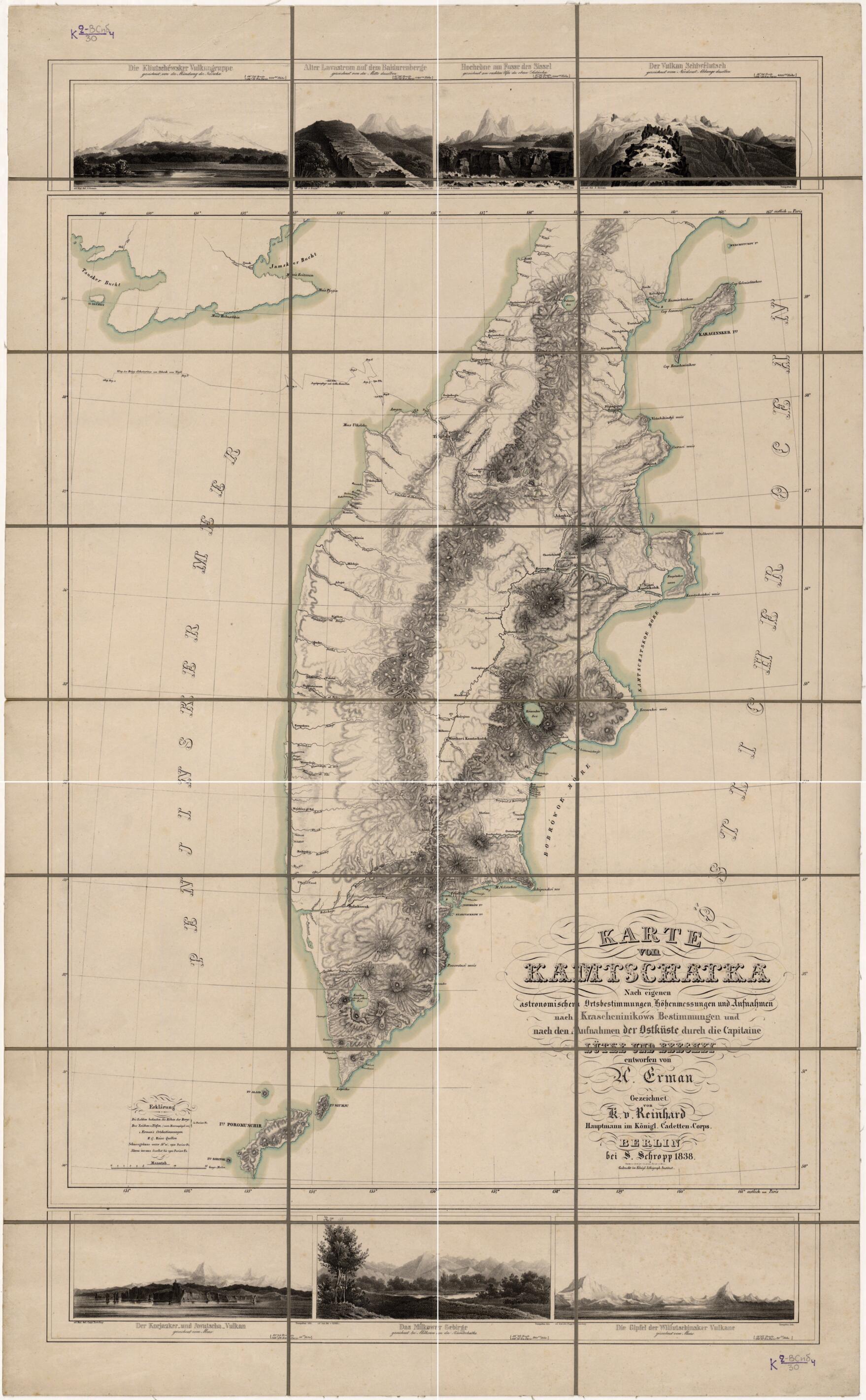 This old map of Karte Von Kamtschatka..durch Die Capitaine Lutke Und Beechey Enworfen Von A.Erman from 1883 was created by Fedor Petrovich Litke in 1883