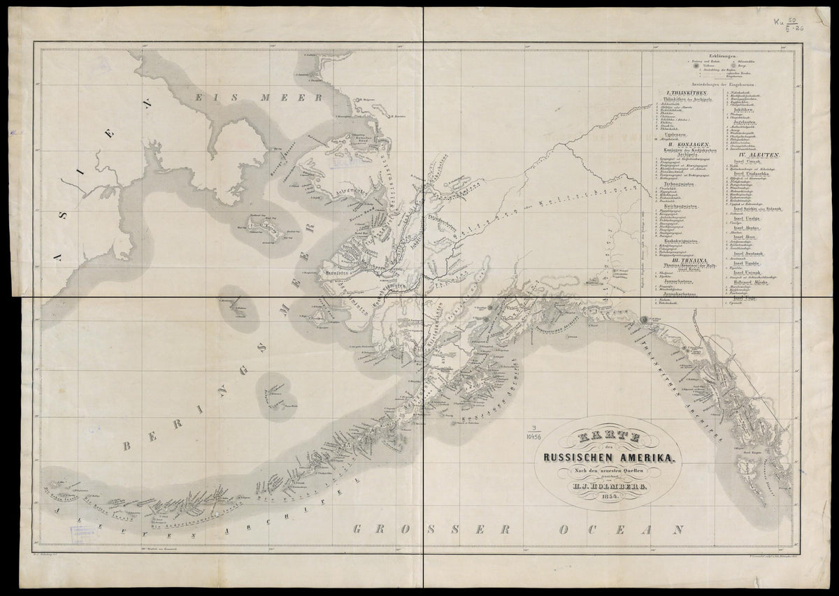 Karte Des Russischen Amerika 1855 by Relic Map Company