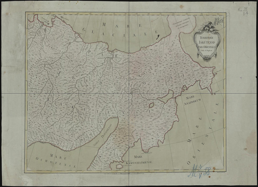 This old map of Territorii Jakutensis Pars Orientalis from 1770 was created by K. Frolov, Johann Treskot in 1770
