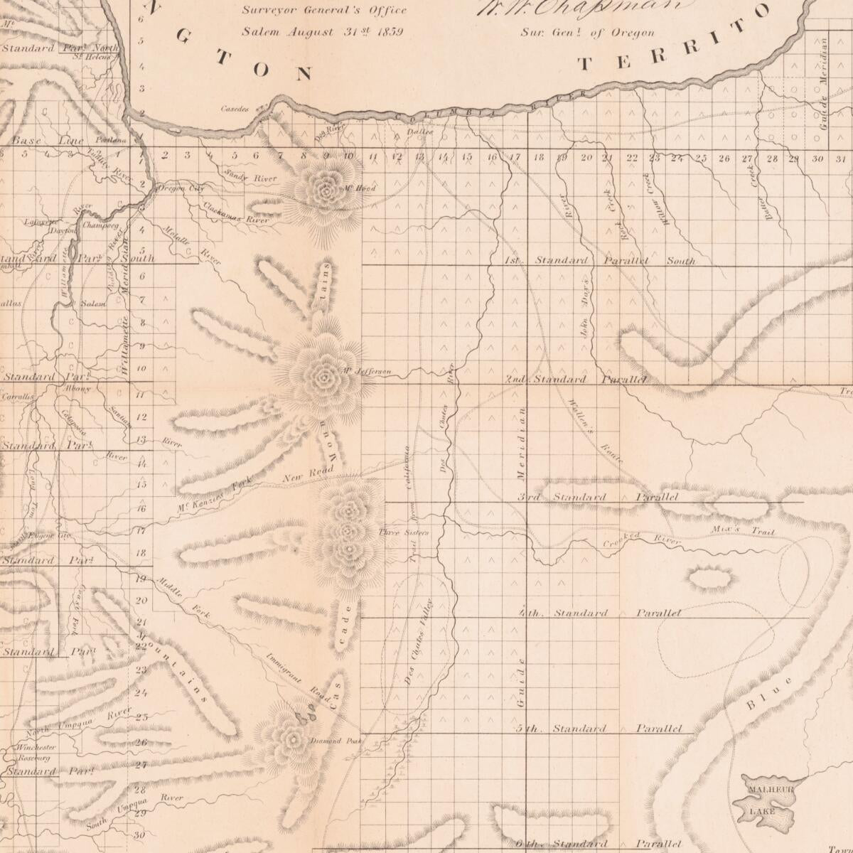 This old map of A Diagram of Oregon from 1859 was created by Julius Bien, W. W. (William Williams) Chapman in 1859