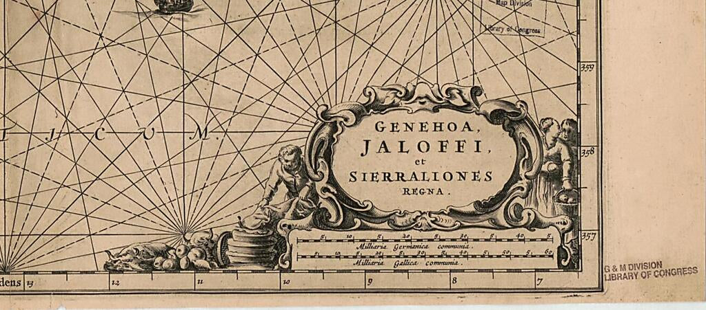 This old map of Genehoa, Jaloffi, Et Sierraliones Regna from 1674 was created by  Janssonius Heirs (Firm) in 1674