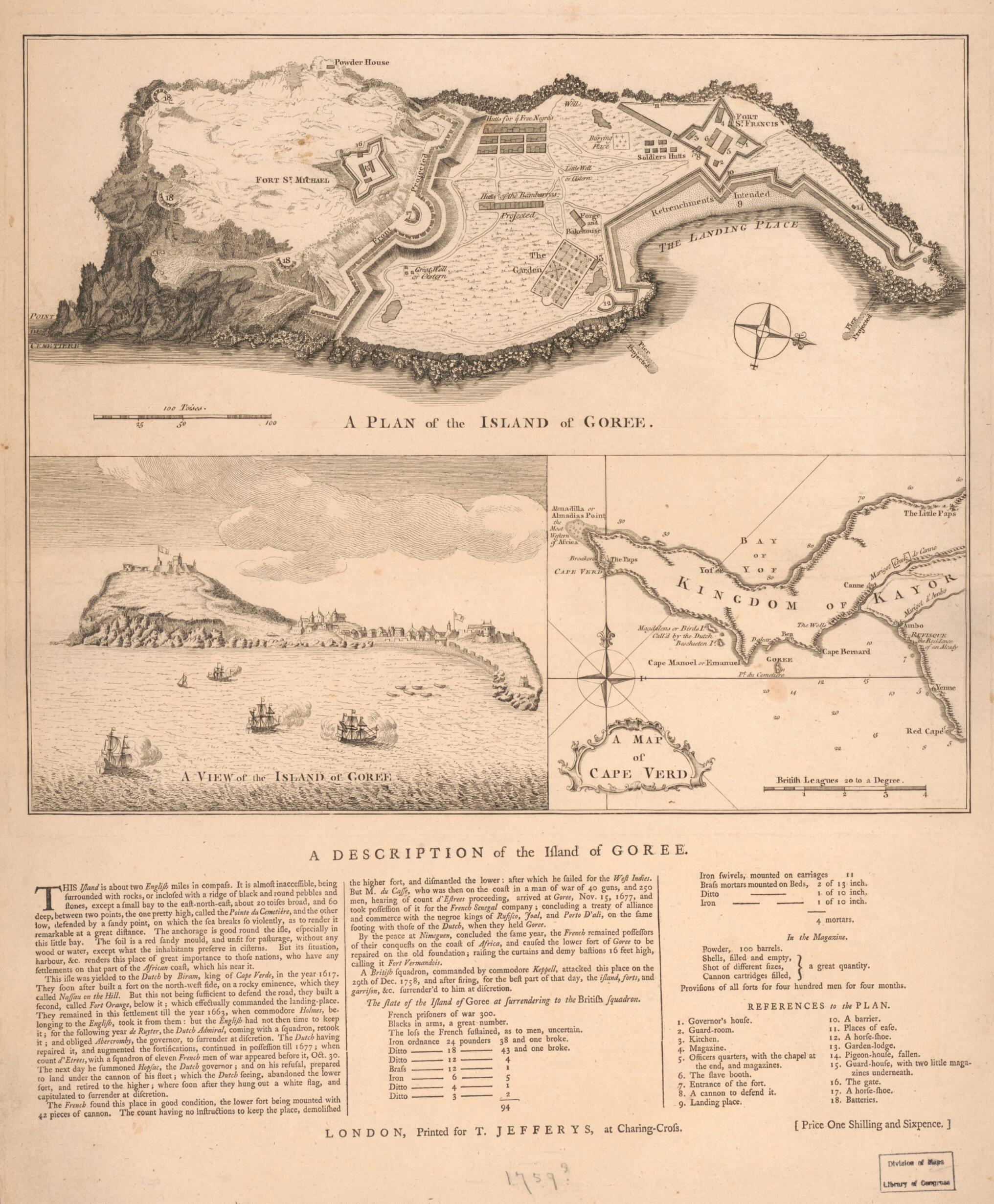 This old map of A Plan of the Island of Goree from 1759 was created by in 1759