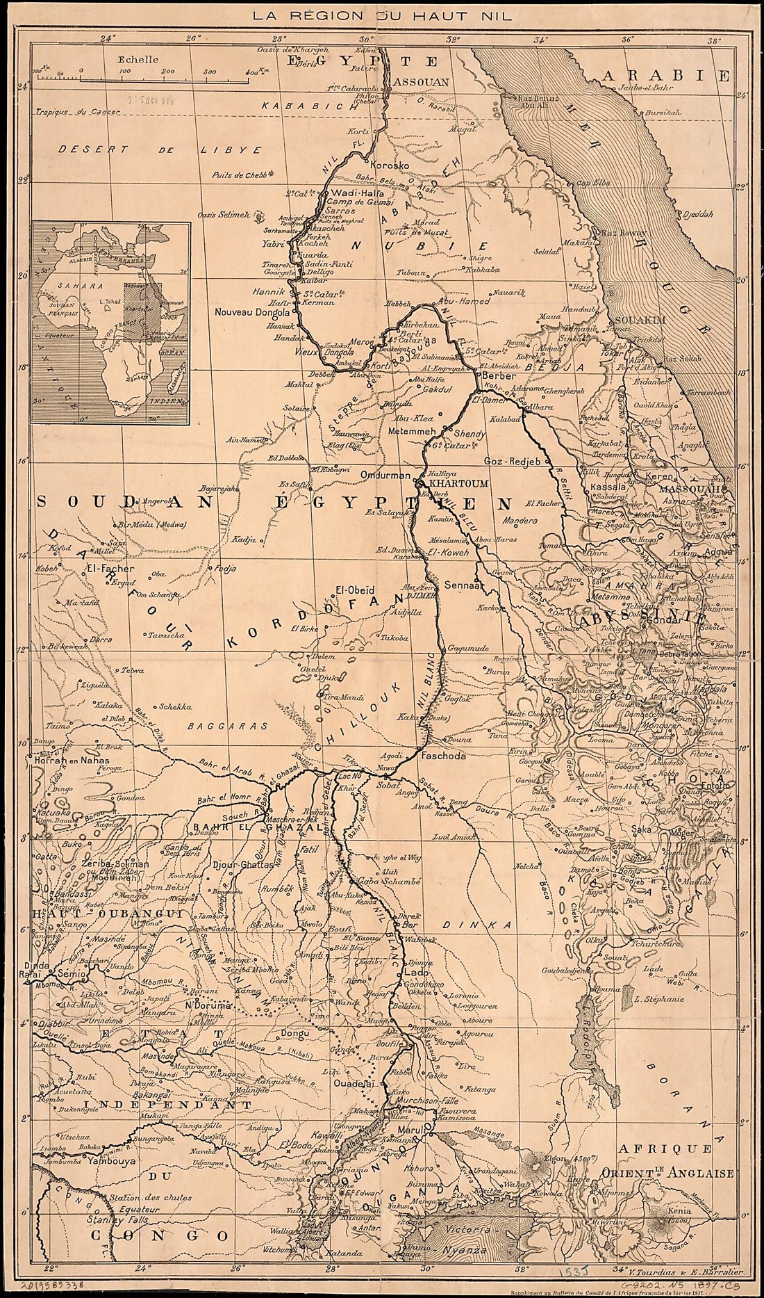This old map of La Région Du Haut Nil from 1897 was created by Comité De L&