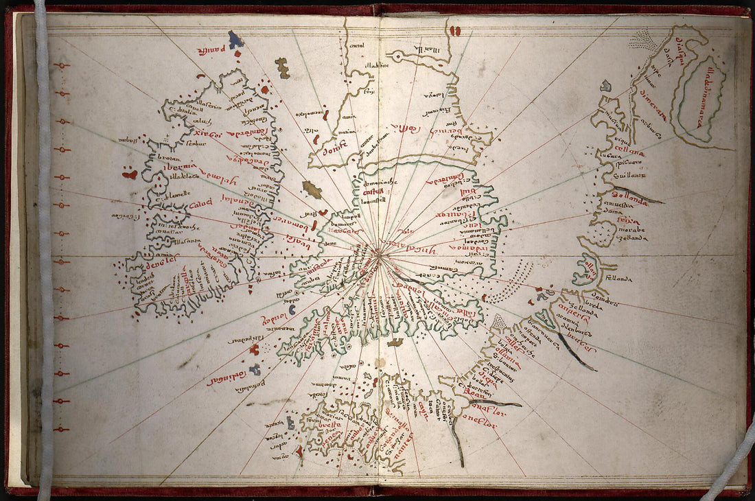 This old map of Portolan Atlas of the Mediterranean Sea, Northwest Europe, and Northwest Africa from 1590 was created by Giacomo Scotto in 1590