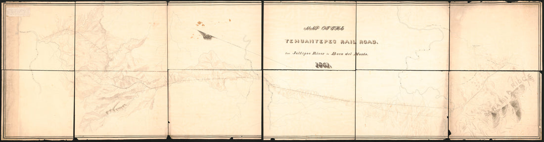 This old map of Map of the Tehuantepec Railroad : from Jaltipec River to Boca Del Monte (Tehuantepec Railroad, from Jaltipec River to Boca Del Monte) from 1851 was created by Tehuantepec Railway Company in 1851