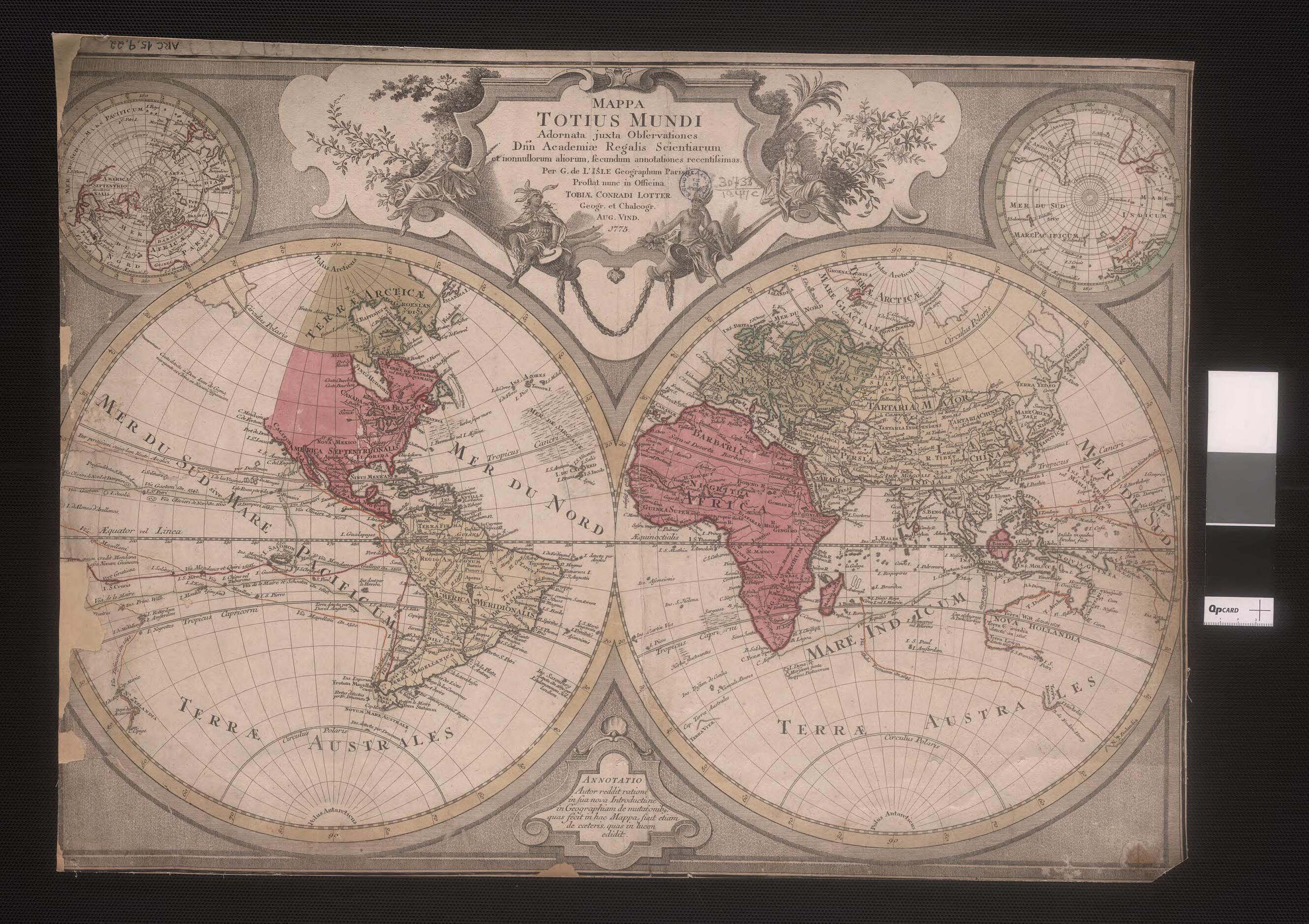 This old map of Map of the World. (Mappa Totius Mundi) from 1775 was created by Guillaume De L&