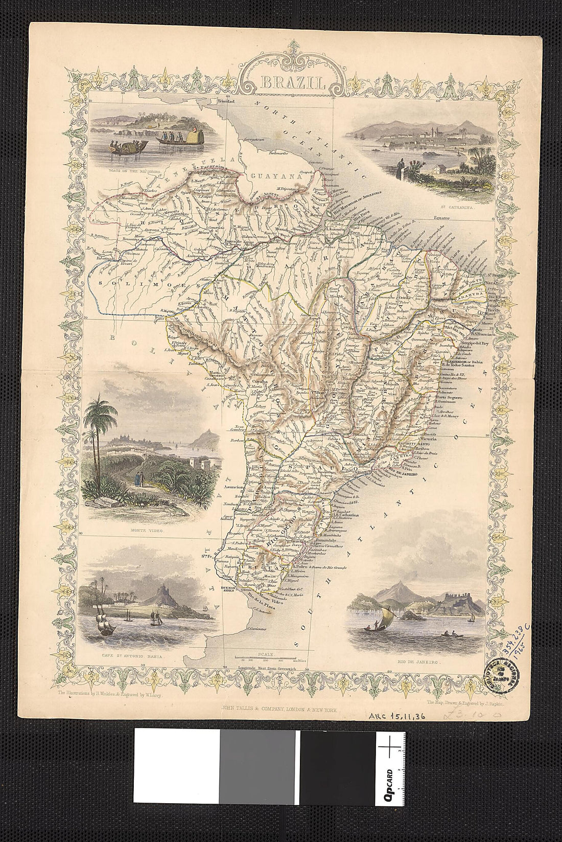 This old map of Brazil from 1851 was created by W. Lacey, John Rapkin, H. Winkles in 1851
