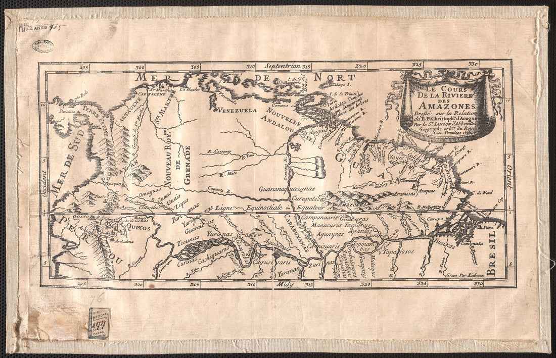 This old map of The Course of the River of the Amazons, Based On the Account of Christopher D&