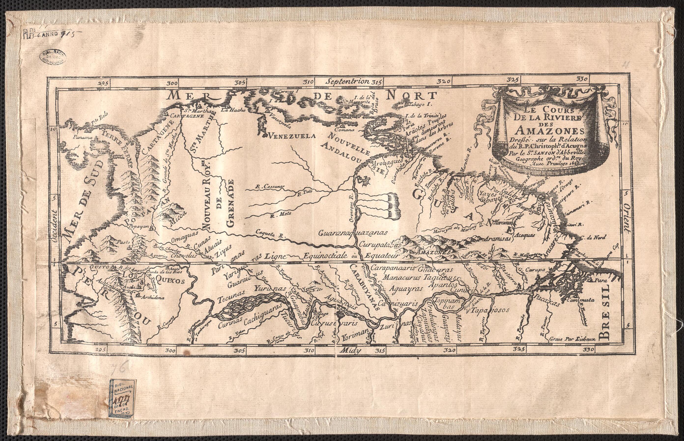 This old map of The Course of the River of the Amazons, Based On the Account of Christopher D&