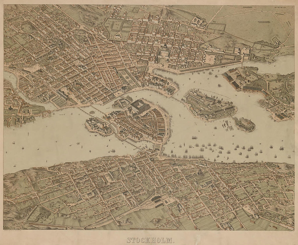 Stockholm 1870 by Relic Map Company