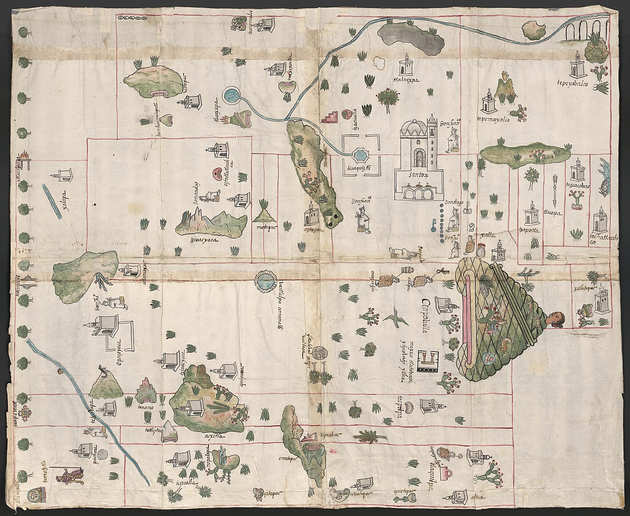 This old map of Cempoala, Mexico from 1580 was created by in 1580
