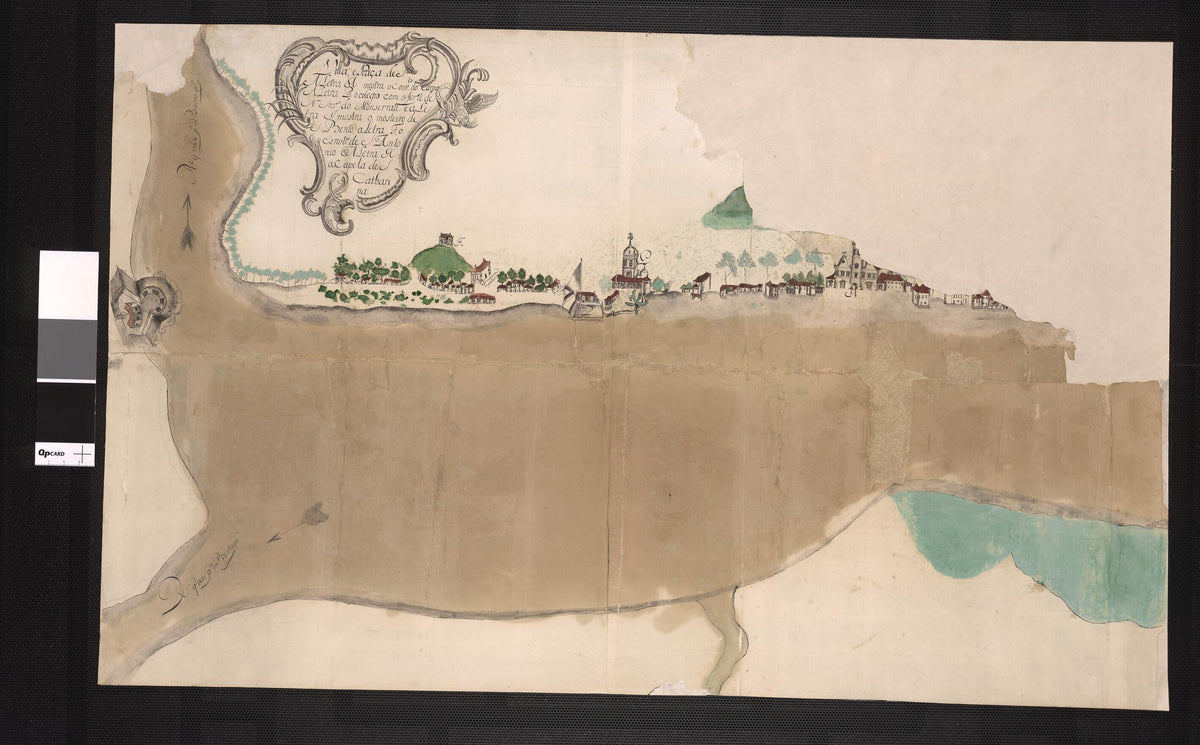 Village and Square of Santos. (Villa E Praça De Santos) 1700 by Relic Map Company