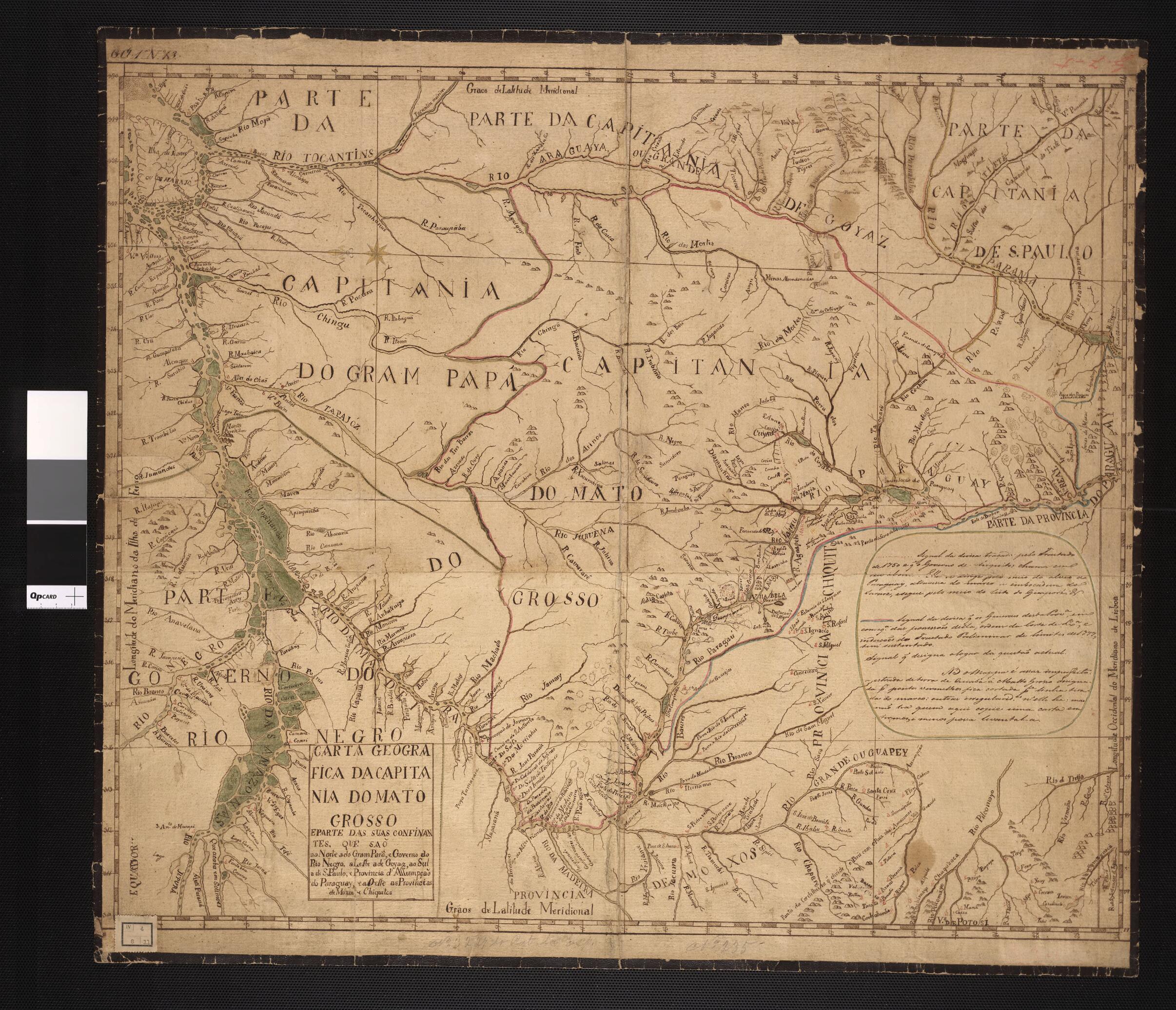 This old map of Geographic Map of the Captaincy of Mato Grosso. (Carta Geografica Da Capitania Do Mato Grosso) from 1800 was created by in 1800