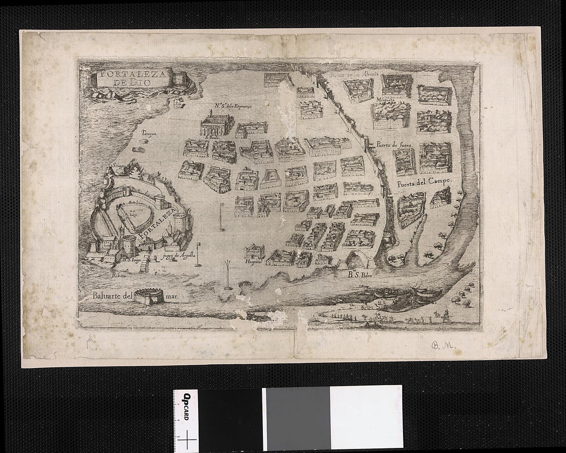 This old map of Fortress of Dio: Plans of Plazas and Forts of Portuguese Possessions In Asia and Africa. (Fortaleza De Dio: Plantas De Praças E Fortes De Possessões Portuguesas Na Ásia E África) from 1600 was created by in 1600