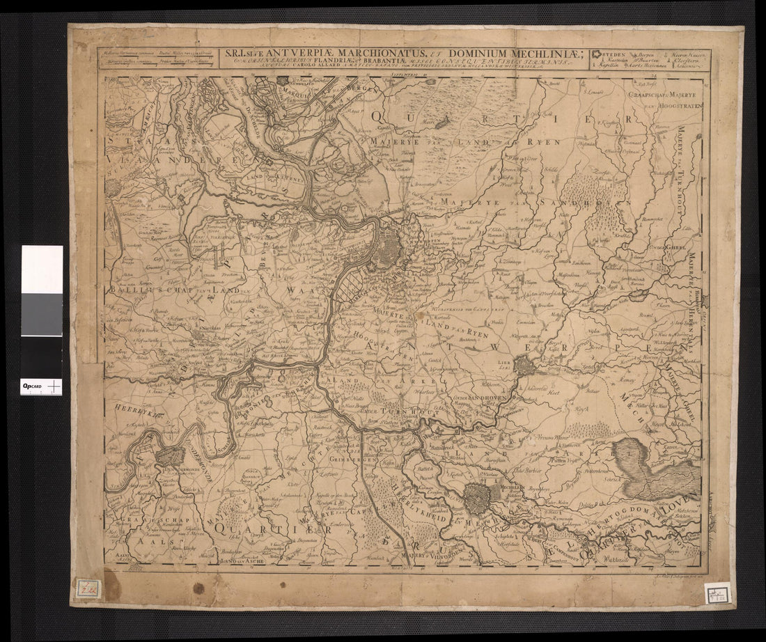 This old map of The Holy Roman Empires Duchy of Antwerp and the Dominium of Malines: With the Eastern Flemish Areas and the Boundaries of Brabant Following from These. (Sacri Romani Imperii Sive Antverpiae Marchionatus Et Dominium Mechliniae : Cum Orient