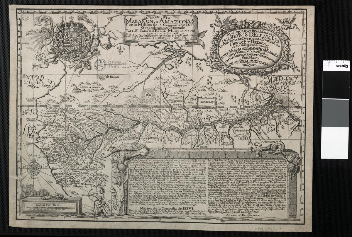 The Marañon Or Amazon River With the Mission of the Society of Jesus. (El Gran Rio Marañon O Amazonas Con La Mission De La Compañia De Iesus) 1707 by Relic Map Company