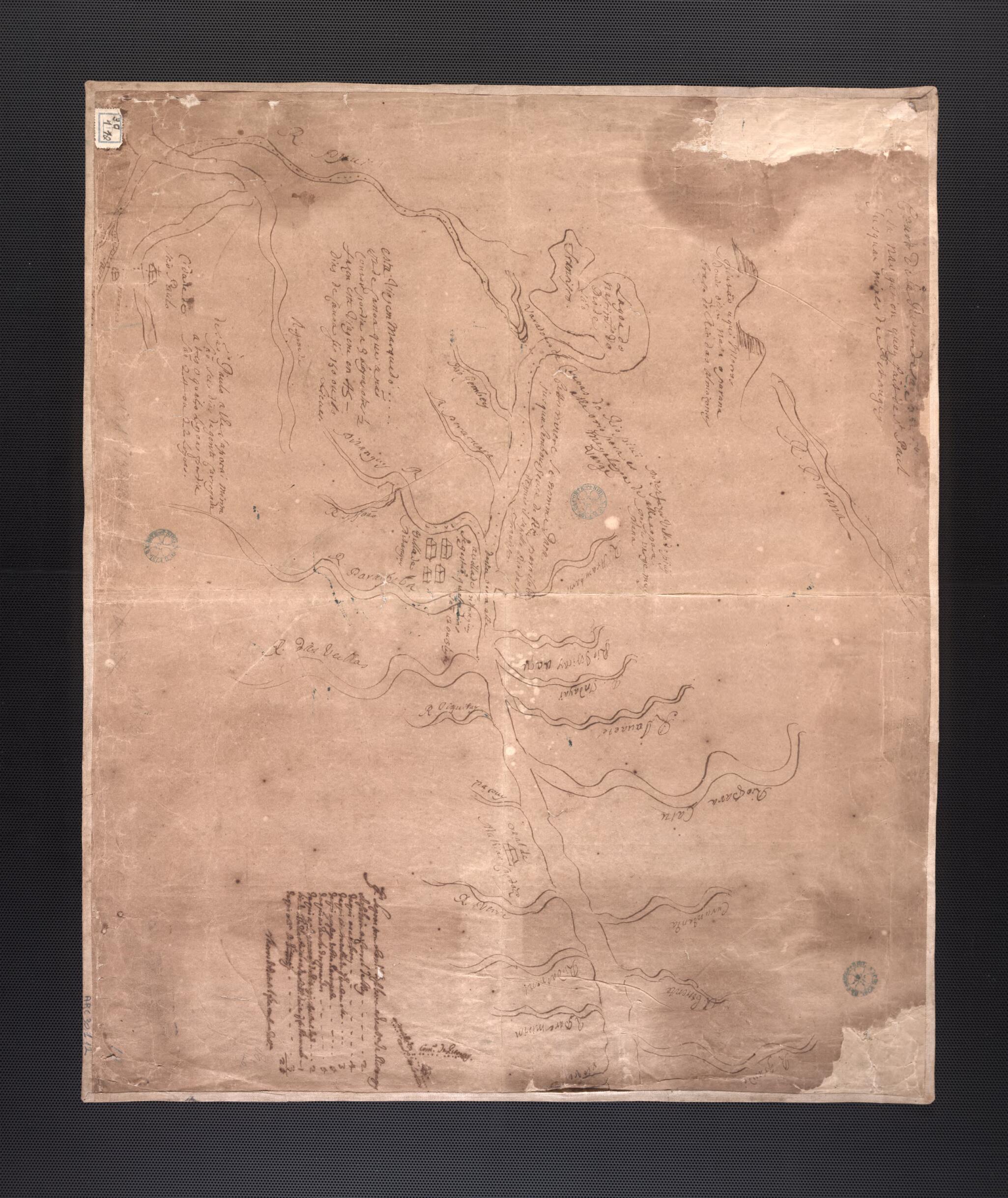 This old map of Course of the São Francisco River and the Navigation Along It from São Paulo to the Pitangui Mines. (Cours De La Riviere De Sao Franc.° Et La Navigation Que Y Fait De S.t Paul Jusquax Mines De Pitangui) from 1700 was created by in 170
