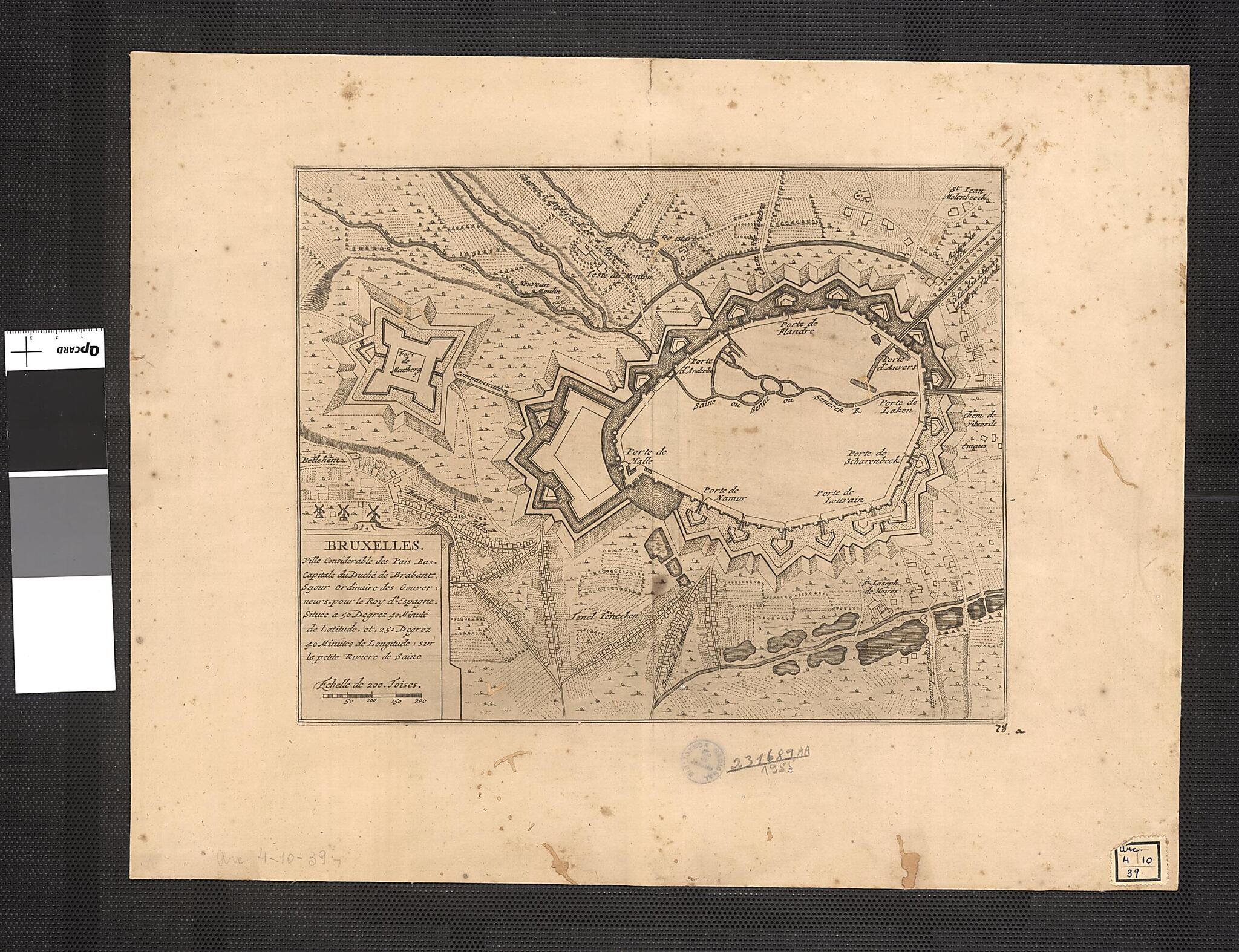 This old map of Brussels, Important City In the Netherlands, Capital of the Duchy of Brabant. (Bruxelles, Ville Considerable De Pais Bas, Capitale Du Duche De Brabant) from 1700 was created by in 1700