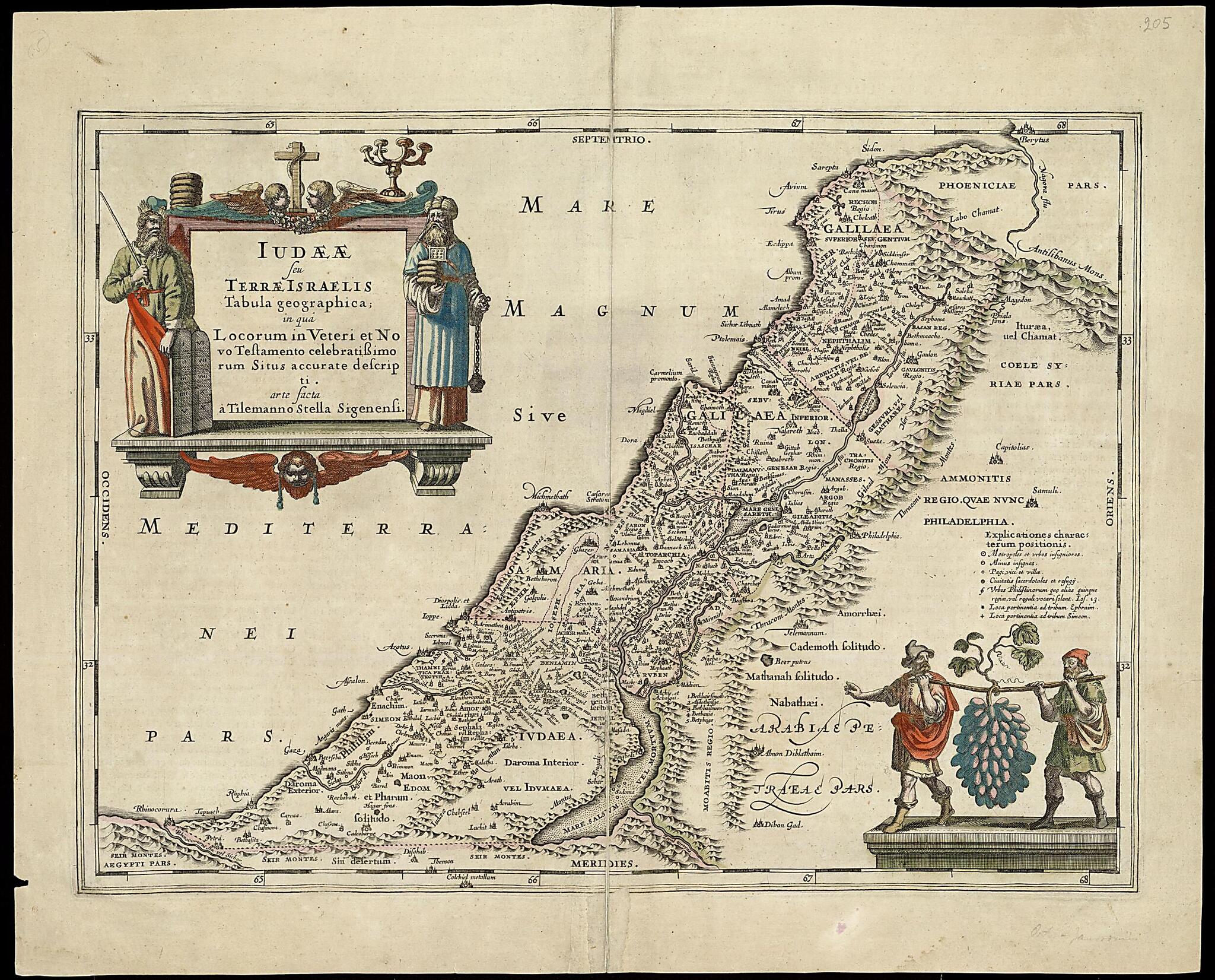 A Geographical Rendering of Judaea, Or the Land of Israel, In Which the Positions of the Most Famous Places In the Old and New Testament Are Precisely Depicted. (Iudaeae Seu Terrae Israelis Tabula Geographica; In Qua Locorum In Veteri Et Novo Testamen... by Relic Map Company