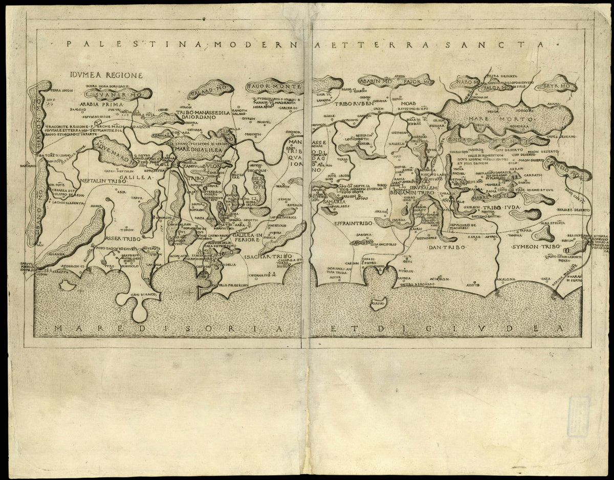 Day Palestine and the Holy Land. (Palestina Moderna Et Terra Sancta) 1480 by Relic Map Company