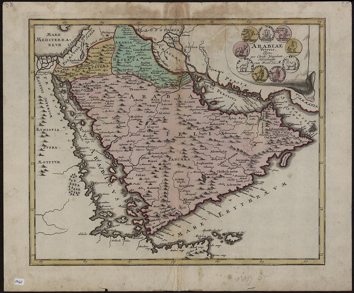 Map of Ancient Arabia. (Arabiae Veteris Typus) 1720 by Relic Map Company