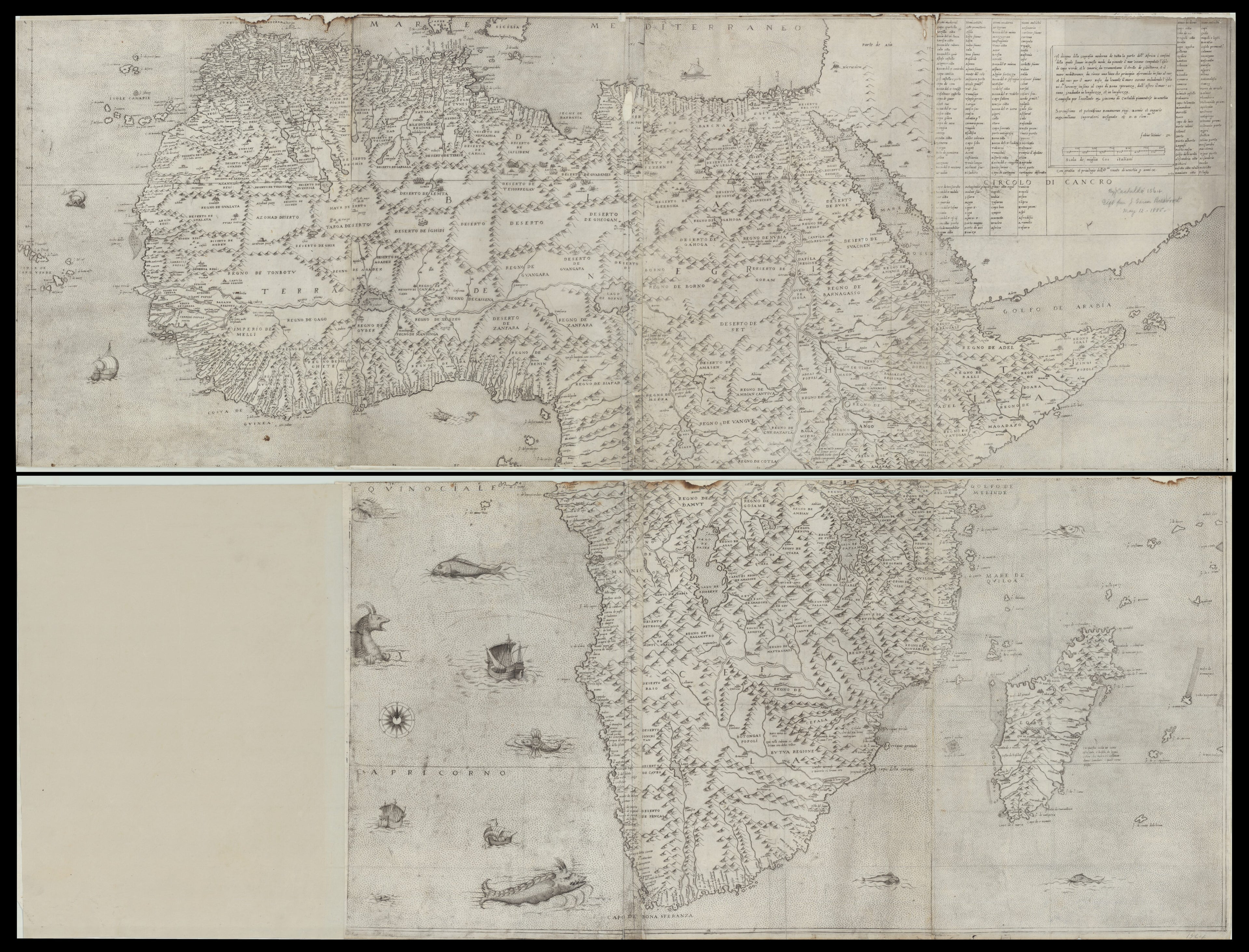 The Drawing of the Modern Geography of the Whole Africa. (Il Disegno Della Geografia Moderna De Tutta La Parte Dell&
