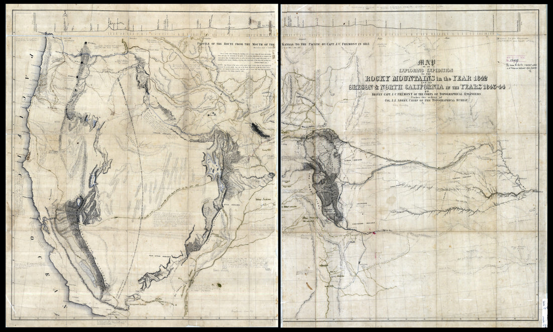 This old map of 44. (44) from 1844 was created by John Charles Frémont, Gales and Seaton, George Gibbs, Jedediah Strong Smith, United States. Army. Corps of Topographical Engineers in 1844