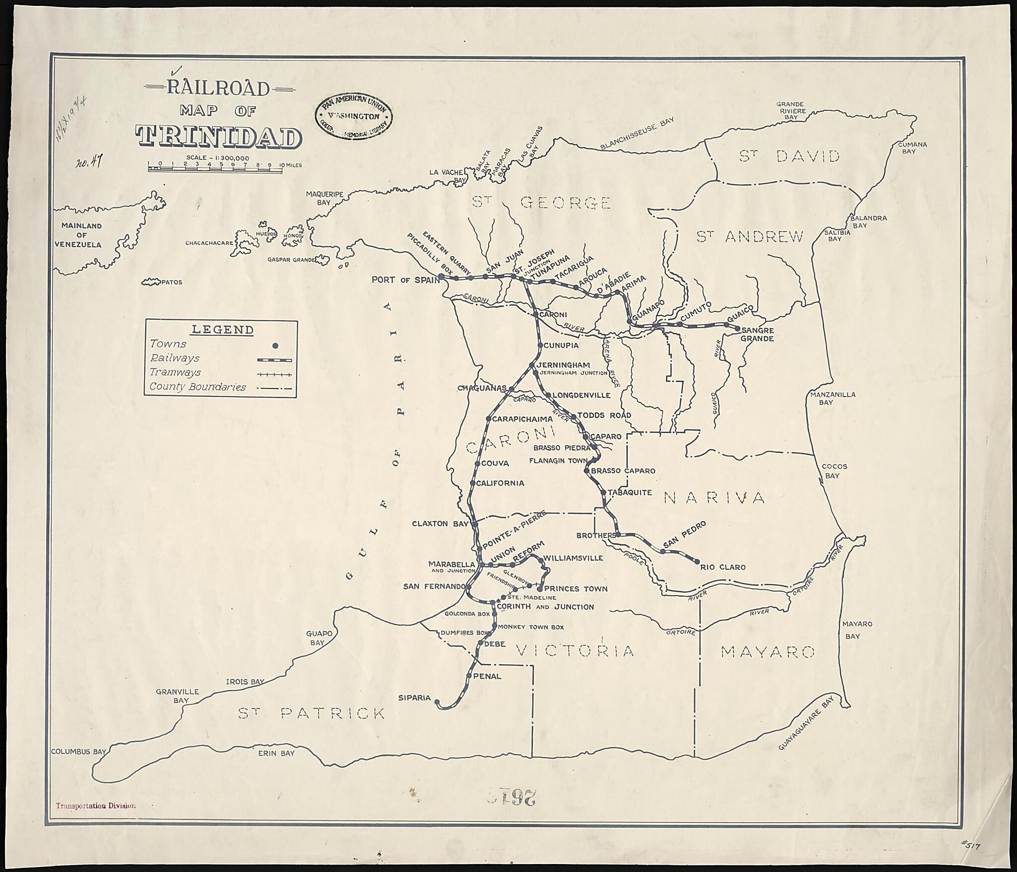 This old map of Railroad Map of Trinidad from 1925 was created by Chamber of Commerce of the United States of America. Transportation and Communication Department in 1925
