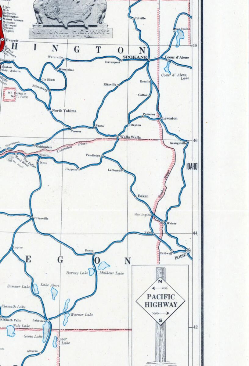 This old map of Map of the Pacific Highway. (Map of the Pacific Highway: Showing Every Town, Village and Hamlet Throughout Its Entire Length) from 1915 was created by  Automobile Club of Seattle,  Automobile Club of Southern California,  Inyo Good Road C