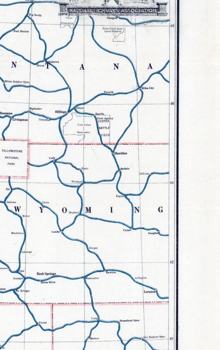 This old map of Map of the Rocky Mountain Highway. (Map of the Rocky Mountain Highway: Showing Every City, Town, Village and Hamlet Throughout Its Entire Length) from 1915 was created by M. Hooton, John C. Mulford,  National Highways Association,  Rocky