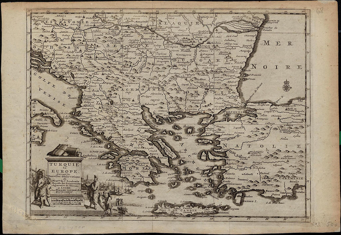 This old map of Turkey In Europe: According to New Observations by the Gentlemen at the Royal Science Academy. (Turquie En Europe : Suivant Les Nouvelles Observations De Messrs De L&