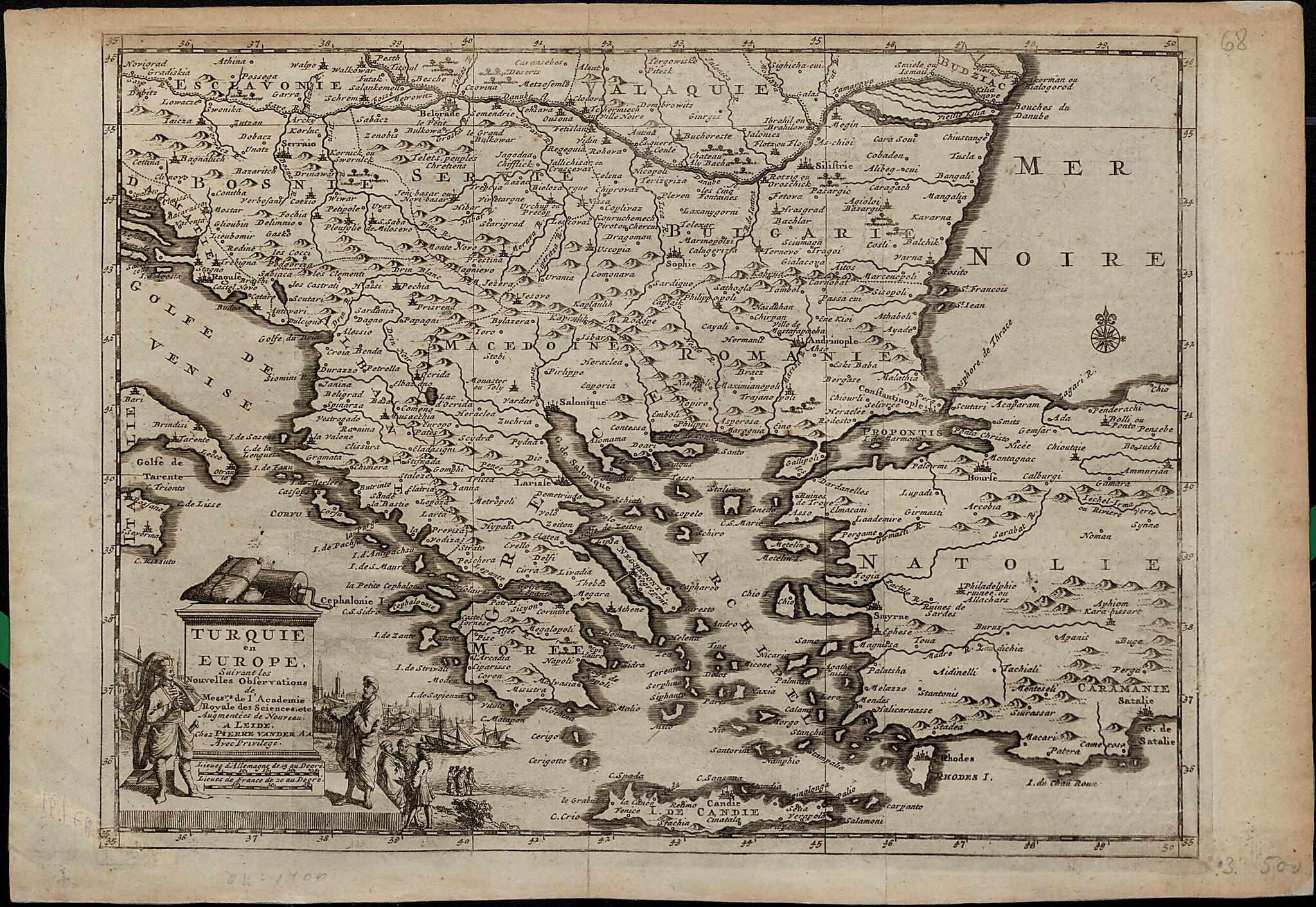 This old map of Turkey In Europe: According to New Observations by the Gentlemen at the Royal Science Academy. (Turquie En Europe : Suivant Les Nouvelles Observations De Messrs De L&