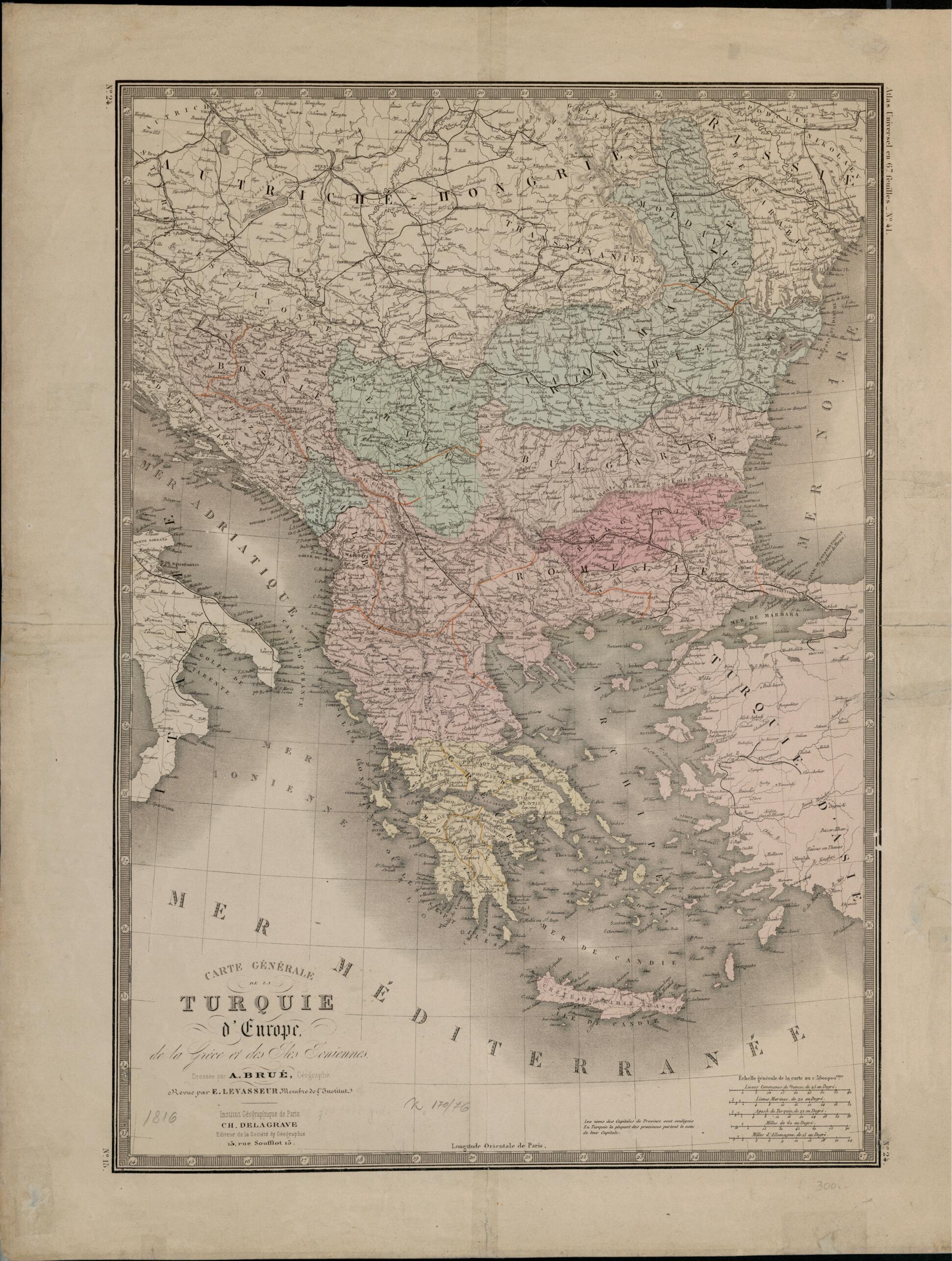 This old map of General Map of European Turkey, Greece and the Ionian Islands. (Carte Générale De La Turquie D&