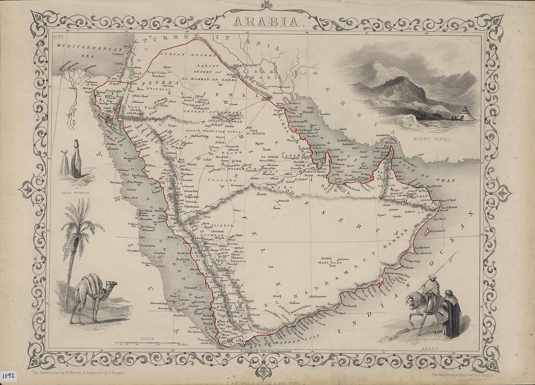 Arabia 1850 by Relic Map Company