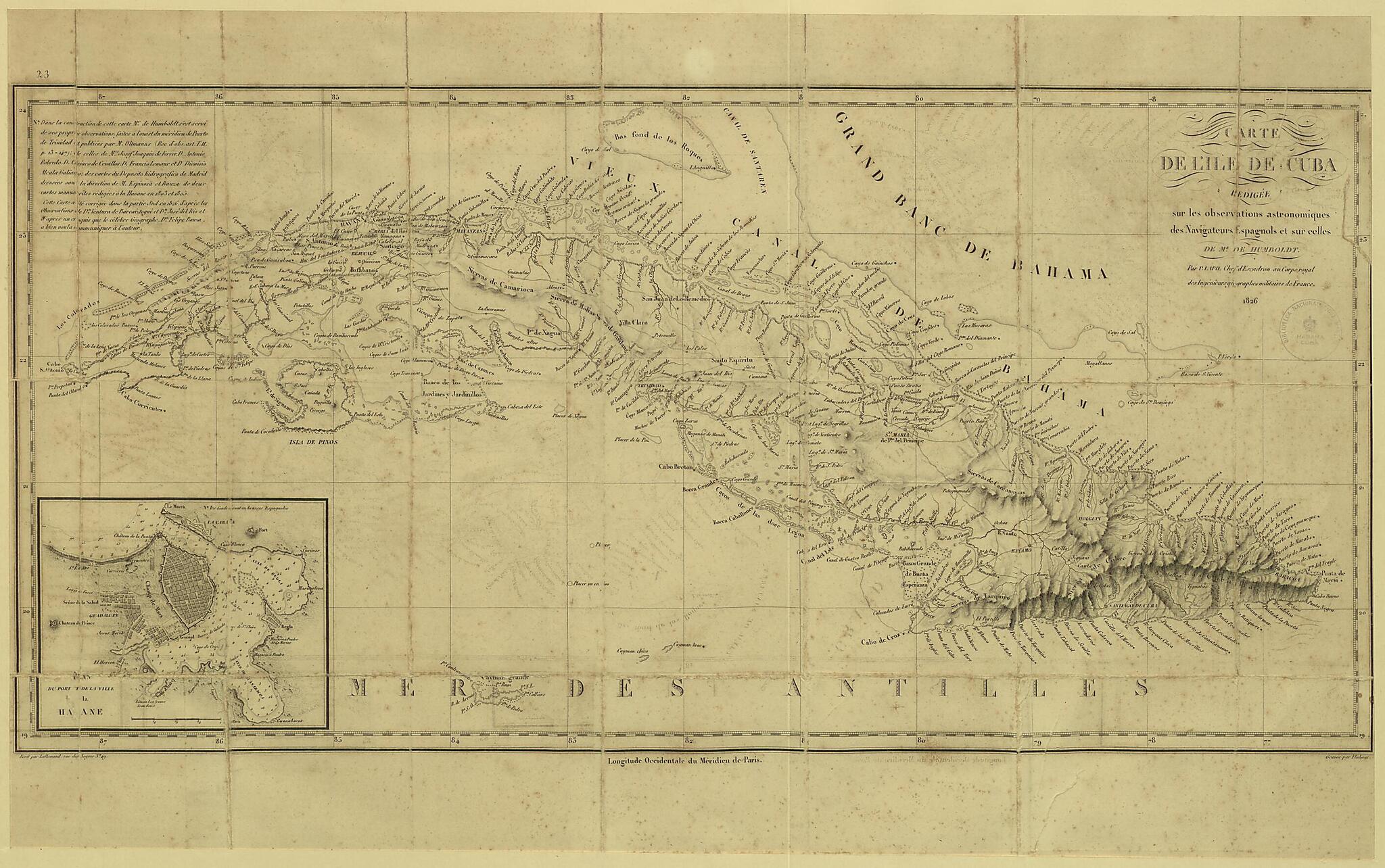 This old map of Map of the Island of Cuba. (Carte De L&