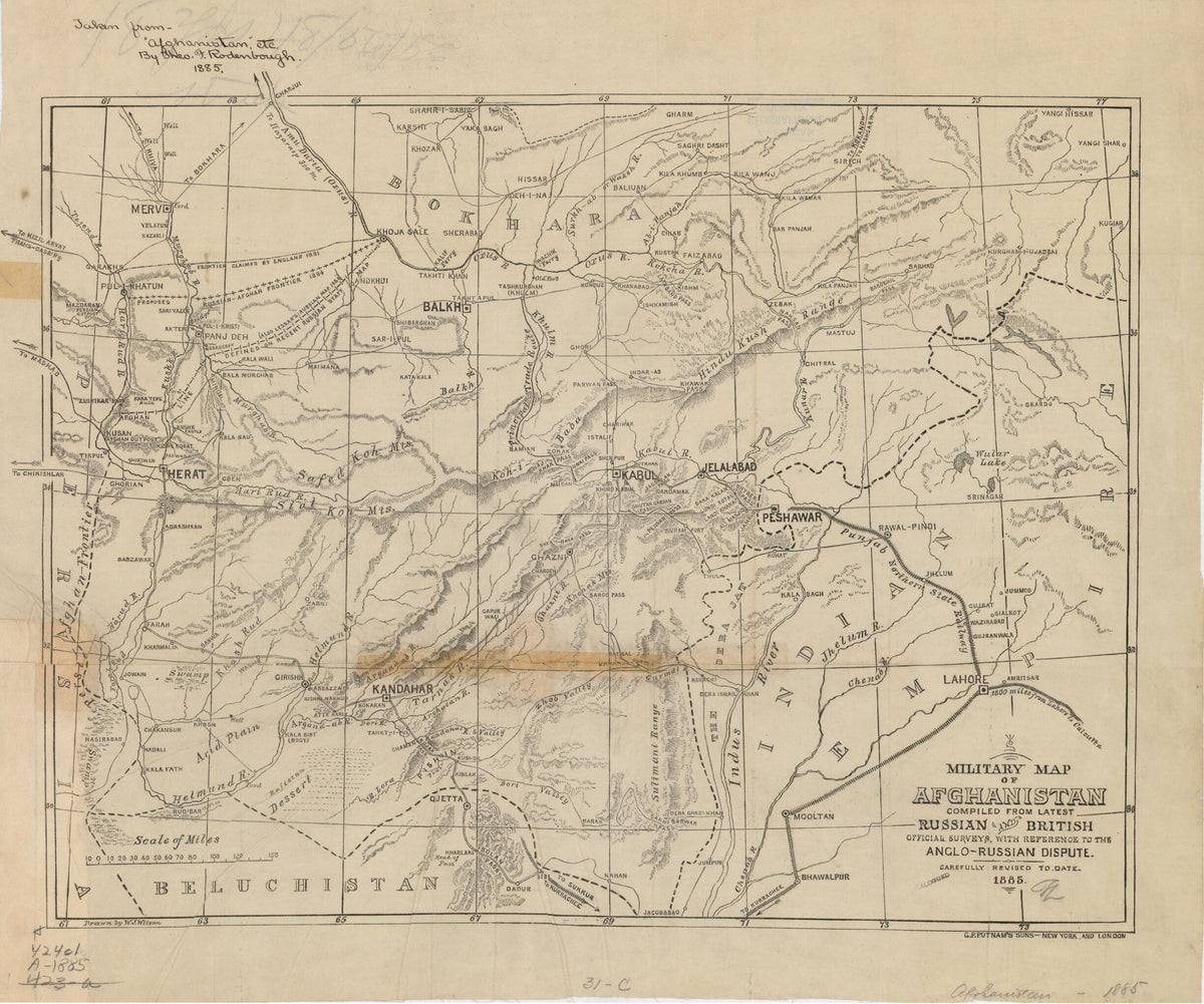 Russian Dispute 1885 by Relic Map Company