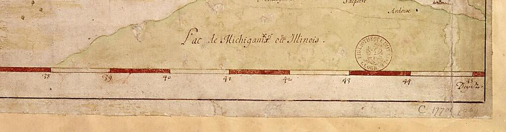 This old map of Map of the New Discovery Made by the Jesuit Fathers In 1672 and Continued by Father Jacques Marquette, from the Same Group, Accompanied by a Few Frenchmen In the Year from 1673, Named Manitounie. (Carte De La Nouvelle Découverte Que Les