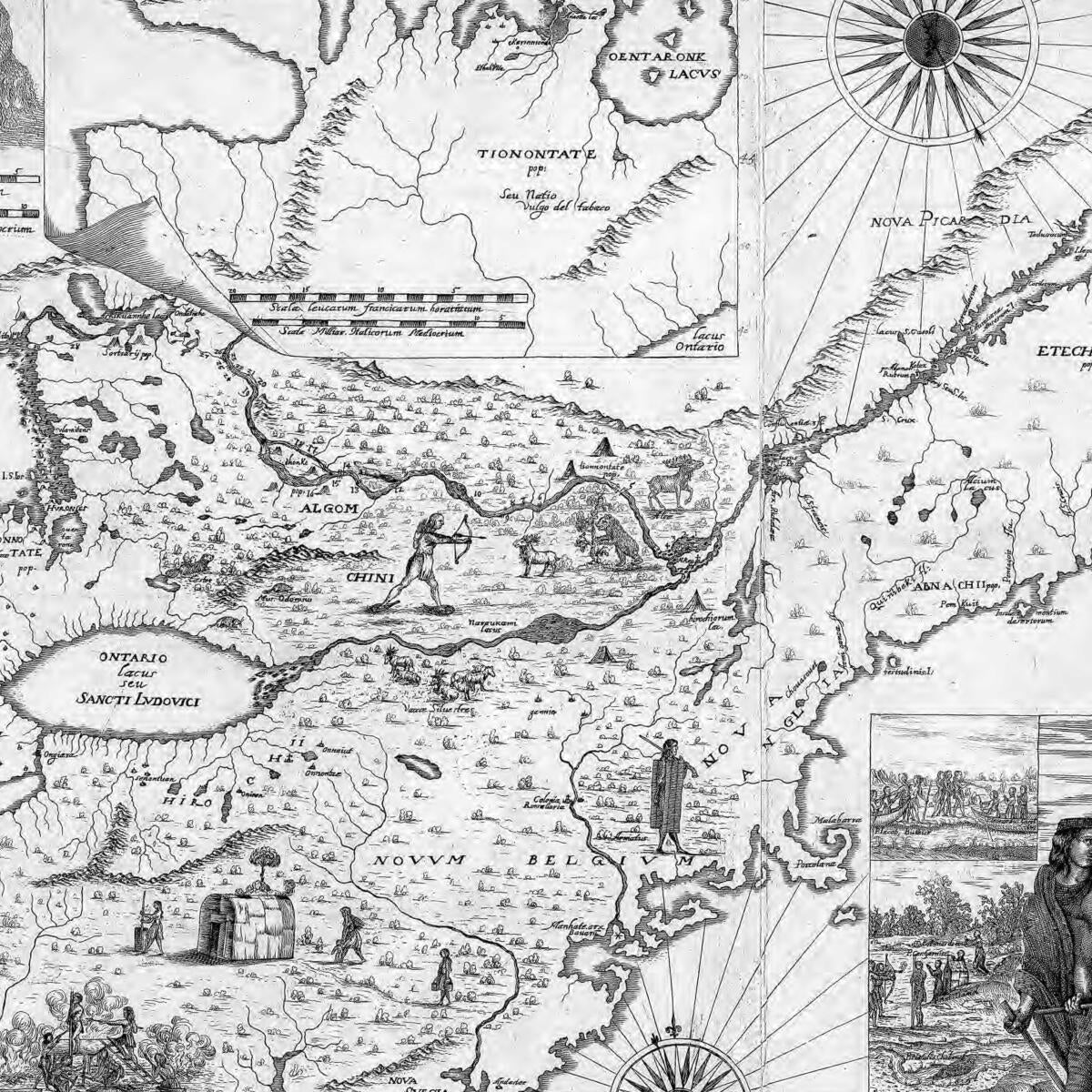 This old map of An Accurate Depiction of New France, from 1657. (Novae Franciae Accurata Delineatio, from 1657) was created by Francesco Giuseppe Bressani in 1657