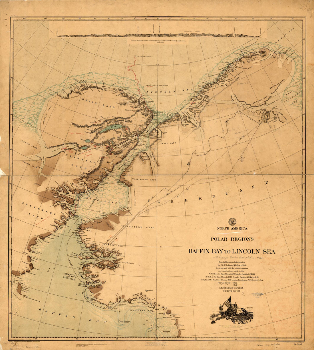 This old map of North America Polar Regions, Baffin Bay to Lincoln Sea. (North America Polar Regions Baffin Bay to Lincoln Sea) from 1903 was created by R. F. Barnes, Gregor Noetzel, William Henry Hudson Southerland, United States. Hydrographic Office. Division of Chart Construction in 1903