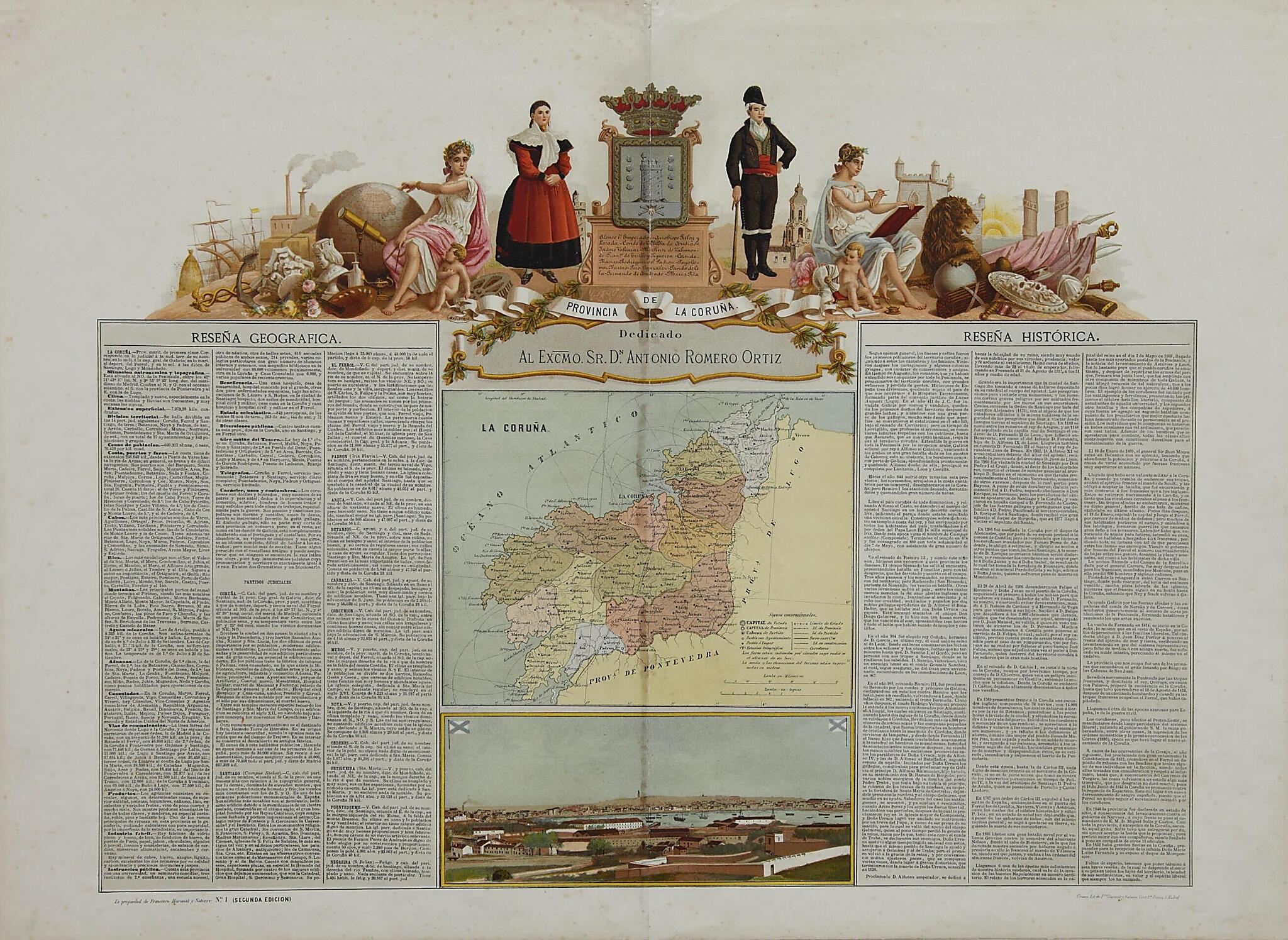 This old map of Province of Corunna. (Provincia De La Coruña) from 1875 was created by Francisco Boronat Y Satorre in 1875