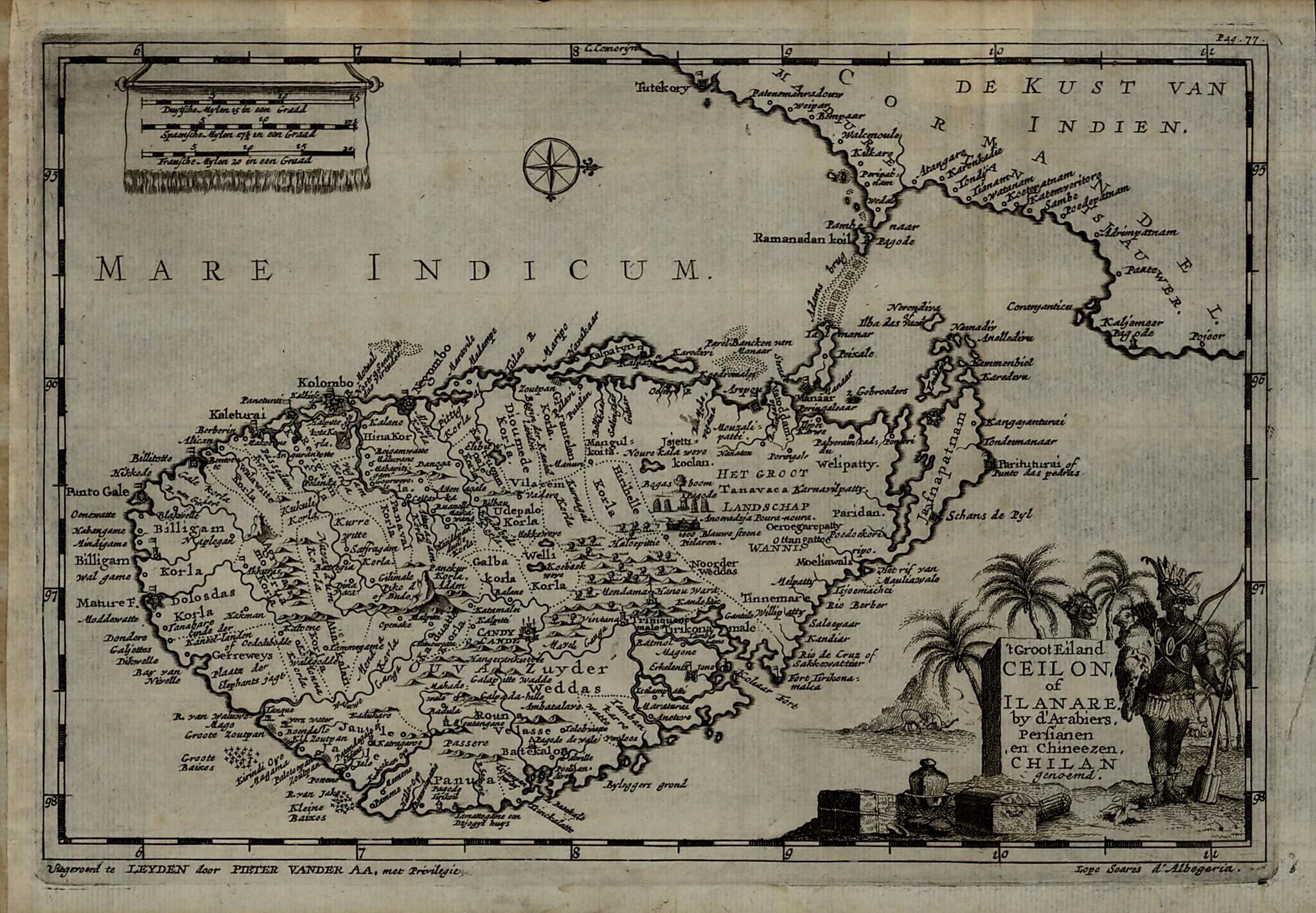 This old map of The Big Island of Ceylon, Or Ilanare, Called Chilan by the Arabs, Persians and Chinese. (t Groot Eiland Ceilon, of Ilanare, by D&