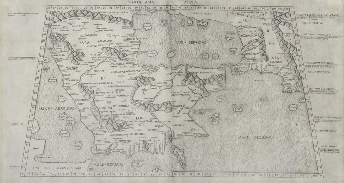 This old map of Sixth Map of Asia. (Sexta Asiae Tabula) from 1478 was created by 2nd Century Ptolemy, Konrad Sweynheim in 1478