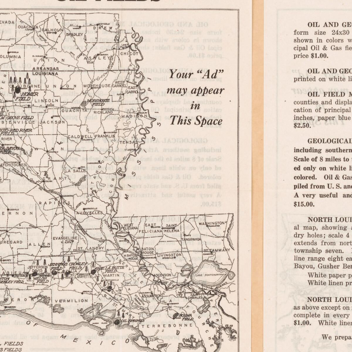 This old map of Map of Louisiana Oil Fields from 1919 was created by  F. E. Gallup Map Co in 1919