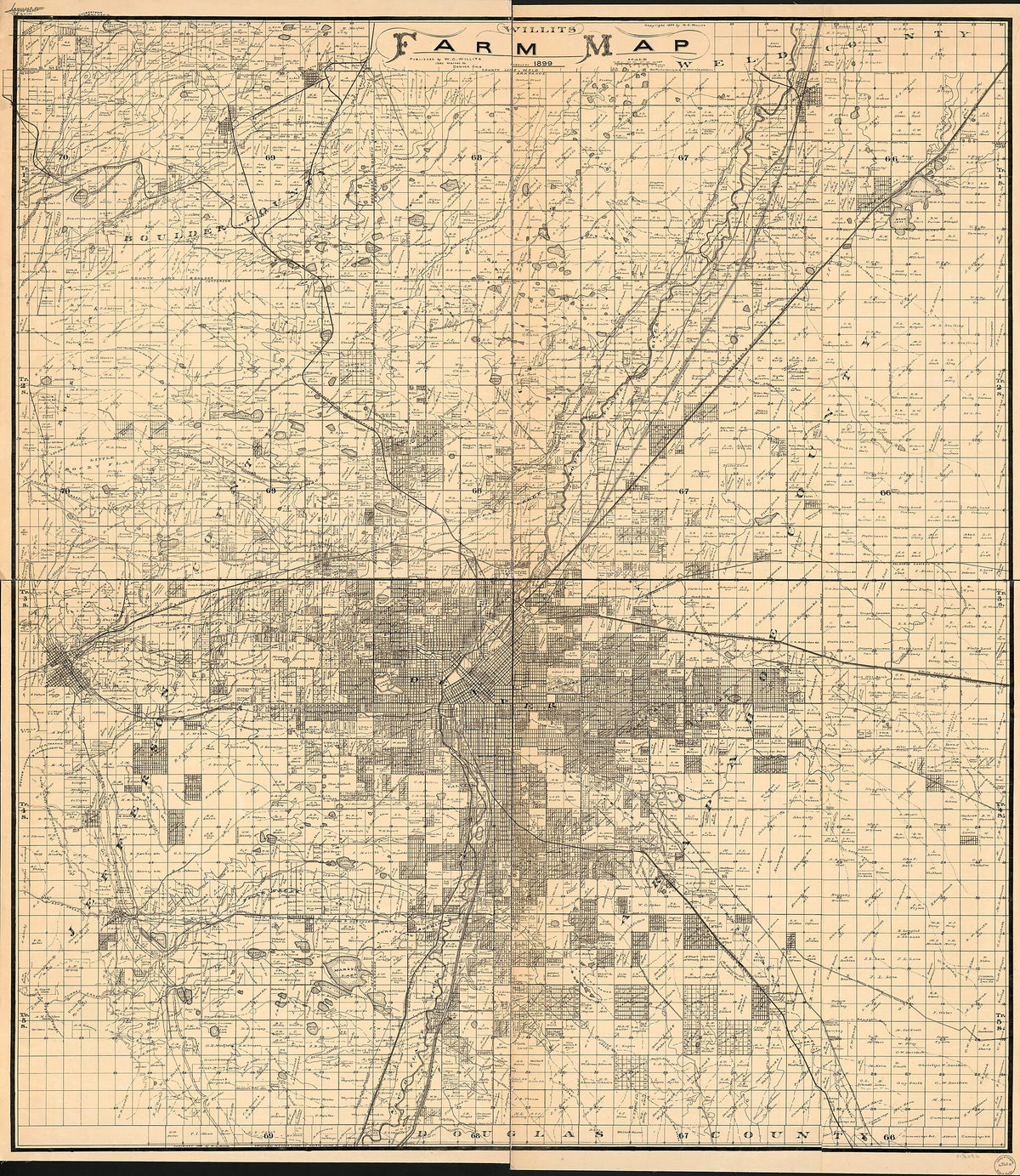 Willits Farm Map 1899 by Relic Map Company