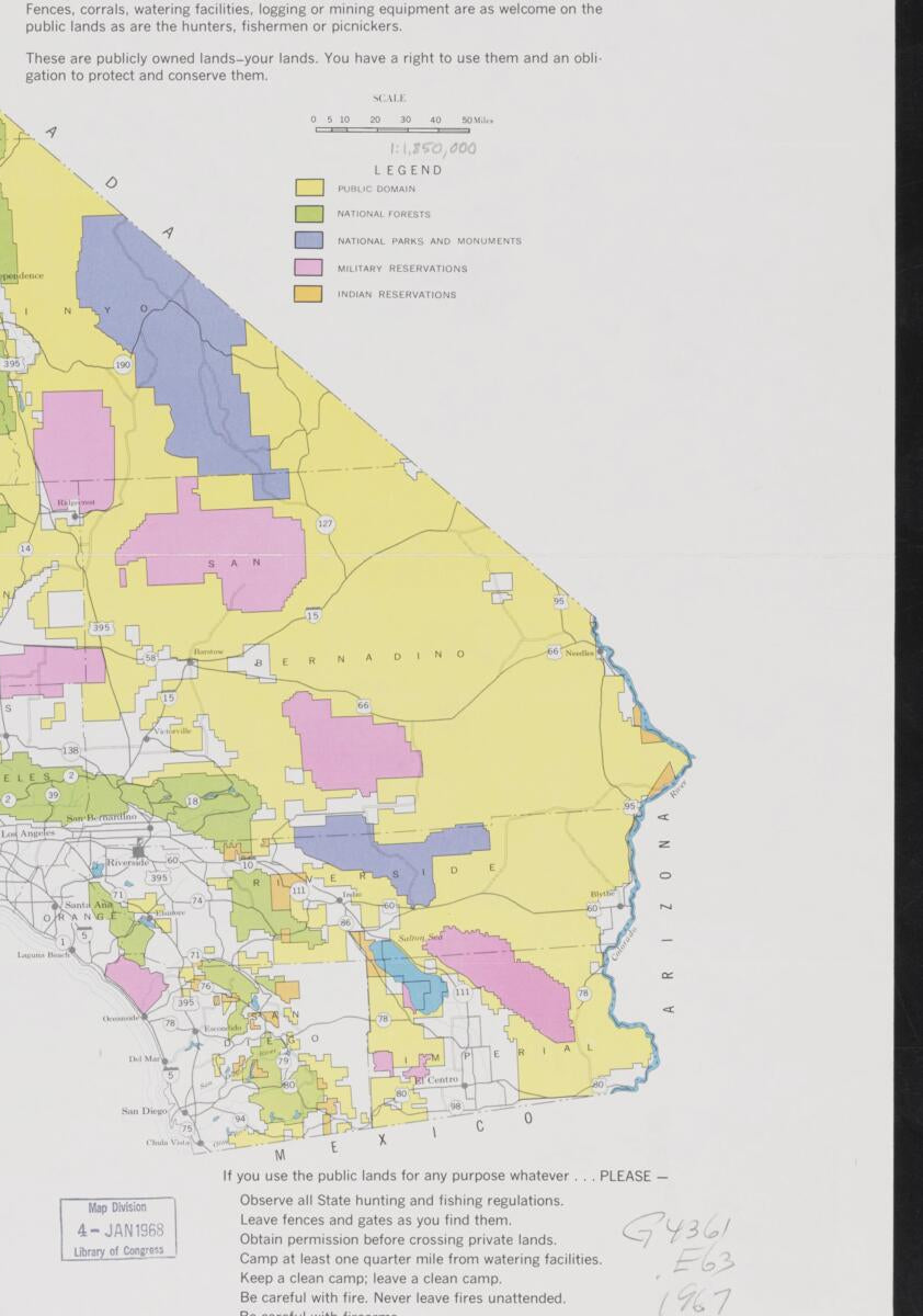 This old map of -various Subjects Recreation 1957-1970--Rn (Alternate Supplied Title: California Title Collection Drawer 70, -various Subjects Recreation 1957-1970--Rn) from 1850 was created by  in 1850
