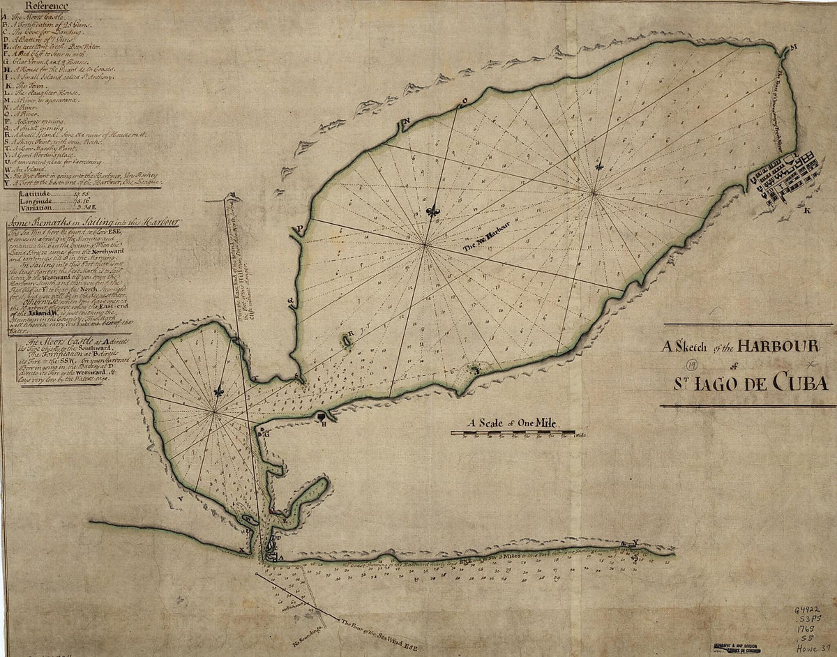A Sketch of the Harbour of St. Iago De Cuba 1765 by Relic Map Company