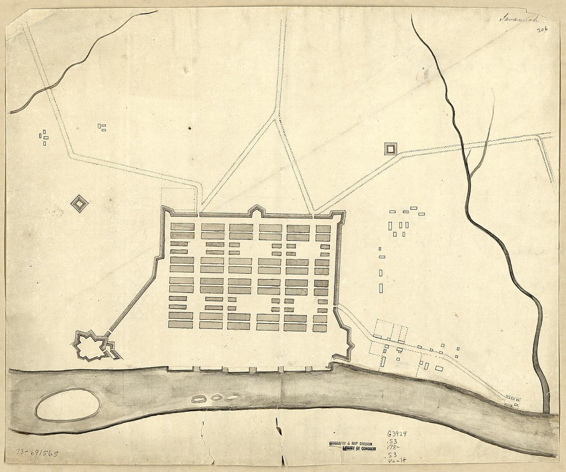 This old map of Savannah from 1780 was created by in 1780