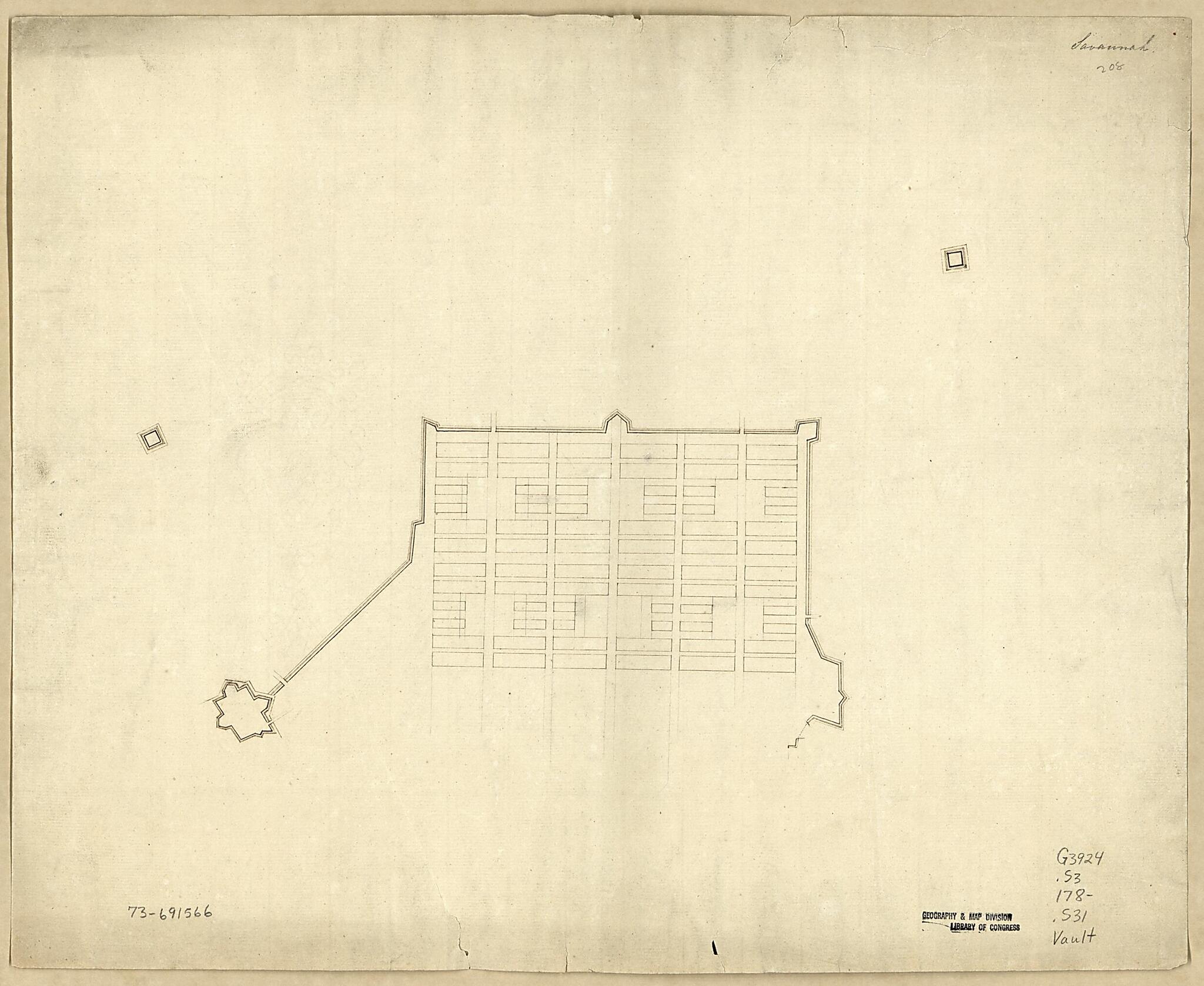This old map of Savannah from 1780 was created by in 1780
