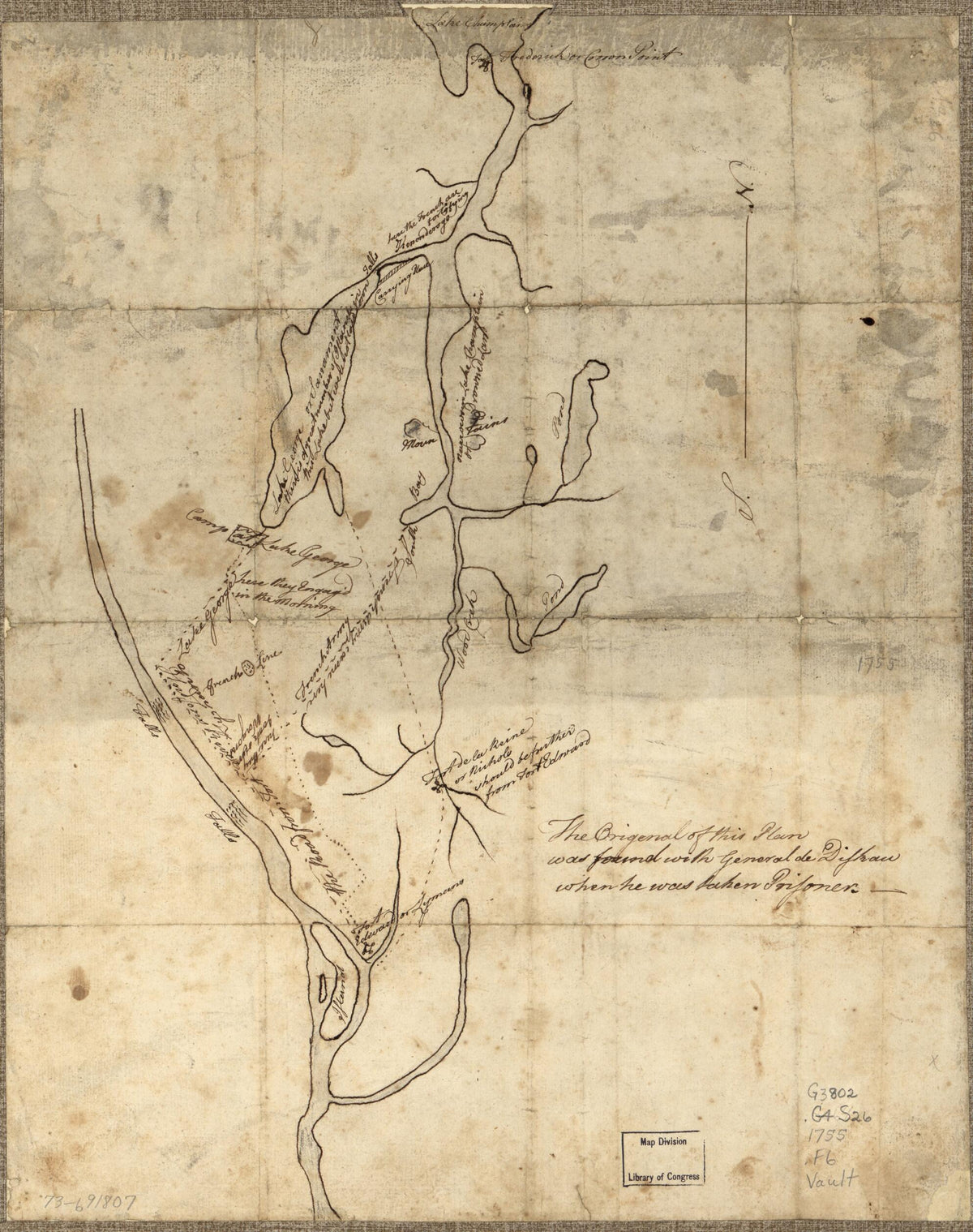 Fort Edward to Crown Point in 1755 by Relic Map Company