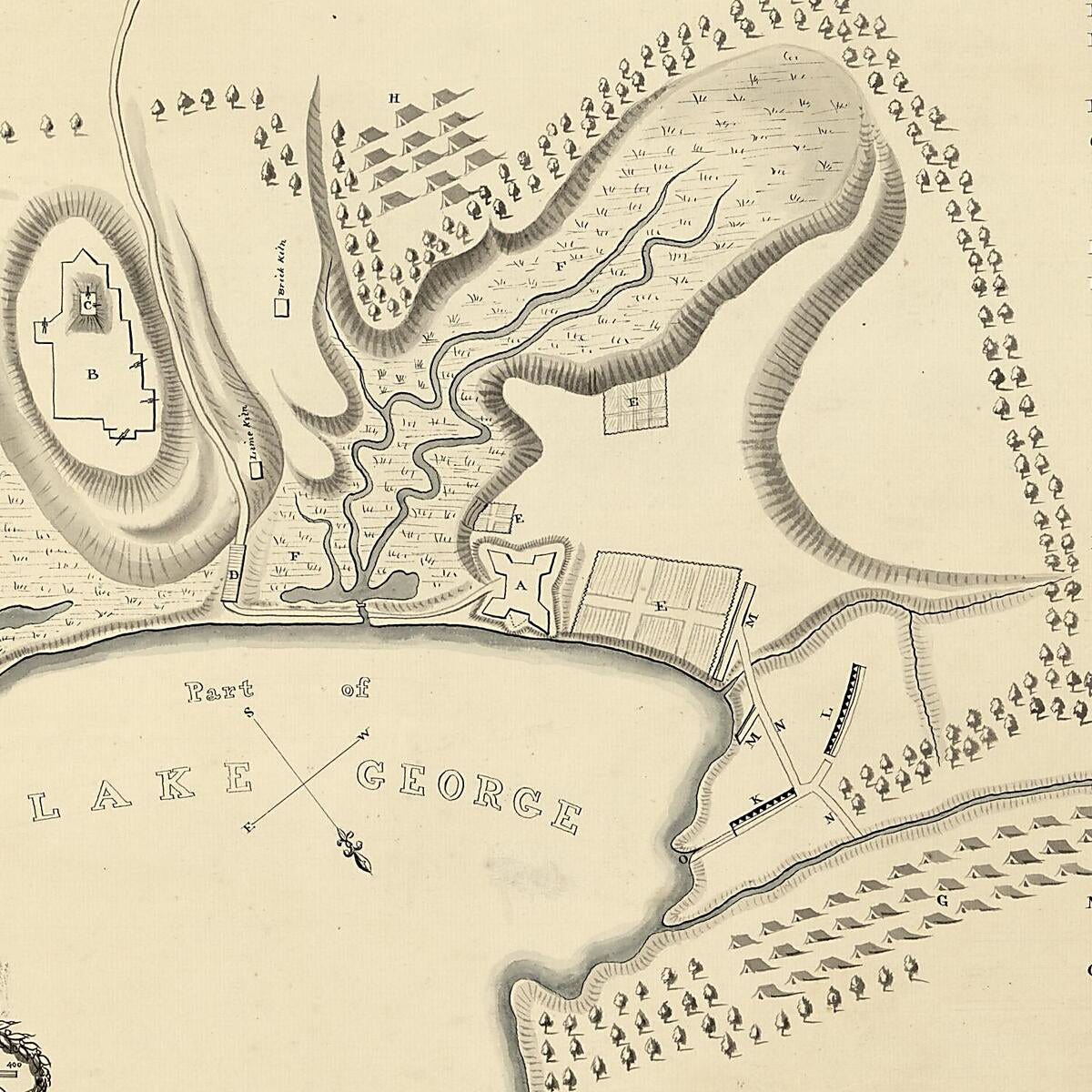 This old map of With the Camps of the French from 1845 was created by Joseph Goldsborough Bruff in 1845
